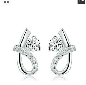 White Topaz Earrings NWOT